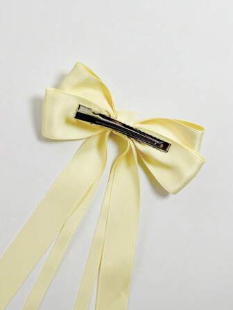 1件装女士时尚休闲优雅高品质简约涤纶丝带发夹，金属夹，适合日常、搭配、户外、摄影，是送给朋友的绝佳礼物。发夹、爪夹、发卡、发卡、发卡、发卡、上学用品、大学、女士冬季穿搭、蝴蝶结、可爱、发饰