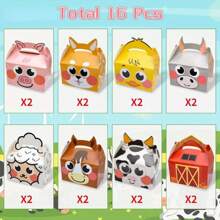 8 Stück/16 Stück/24 Stück Bauernhof Tiere Zoo Party Geschenkboxen, kreative Tier-Mottoparty Geschenkboxen, wiederverwendbare Papier Verpackung für Süßigkeiten, Schokolade, Party Geschenke, Geburtstag und Weihnachten, Hochzeitsdekoration Geschenkboxen, geeignet für Geburtstagsparties und Feiern