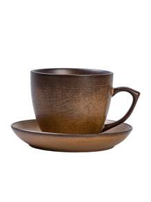 1pc Retro Coffee Cup, Ceramic Kiln Color Changing Mug, Personalized Cup, Latte Mug, Office Water Cup, Couples Cup, Afternoon Tea Cup, Herbal Tea Cup