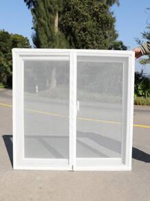 1 件装黑、白、灰三色窗纱，矩形自粘网，带拉链，防尘、隐形防蚊虫，非常适合夏季居家使用