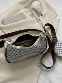 Set de 2 bolsos bandolera de unicolor con diseño de patrones a la moda