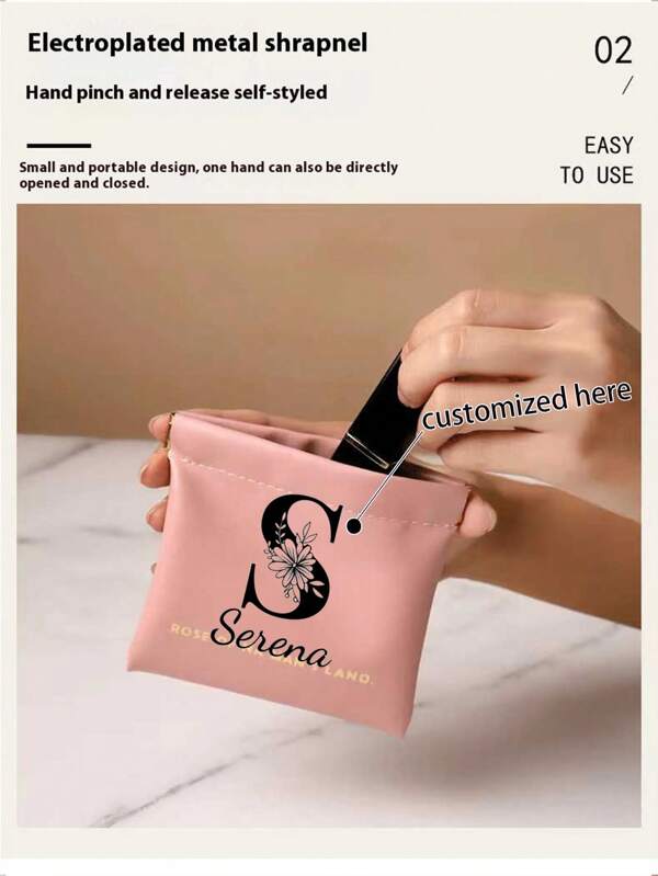 Sac de rangement portable à fermeture automatique personnalisé, peut contenir un câble de données, des écouteurs, un rouge à lèvres, de la monnaie et d'autres petits articles