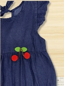 Três Marias Children's Denim Dress: The Perfect Princess Look For Girls Aged 2 To 8 - Dark Wash - View 3