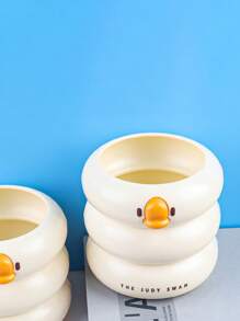 1 个独特的 80 克塑料鸭形办公桌收纳架 - 塑料笔筒和化妆刷架，适用于办公室、家庭、学生等返校