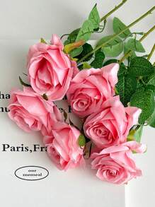 1 pieza / 3 piezas / 5 piezas Rosas artificiales - Flor artificial para el Día de la Madre, Día de San Valentín, decoración familiar, boda, festival con flores falsas