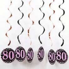 1set Rose Gold PVC Spiral Happy Birthday Swirl 18/21/30/40/50/60/70/80 Years Old Hanging Ornaments Birthday Party Decorations Birthday Decor