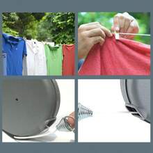 Retractable Clothesline Indoor Outdoor Clothes Line Heavy Duty Clothes Drying Laundry Line Wall Mounted Drying Rack - Multicolor - View 3