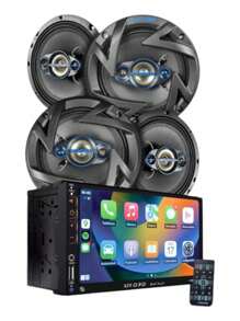 Kit Autoestéreo Pantalla Bt Carplay + 4 Boc. 6.5 Soundstream - Multicolor - Ver 1