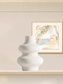 1个白色/黑色花瓶，适合现代家居装饰、波西米亚北欧极简风格，非常适合婚礼艺术装饰、母亲节礼物、客厅、卧室装饰。