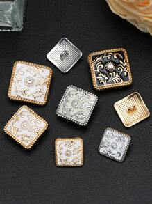 6pcs/Pack Vintage Pattern Resin Oil Drop Metal Buttons, For Uniform, School Wear, Sweater, Cardigan, Jacket, DIY Bags, Gift Box, Handicraft