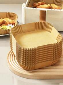 25/50/100pcs Air Fryer Paper Square Household Oil Blotting Paper Holder Silicone Oil Paper Tray Baking Paper Pad Air Fryer Kitchen Air Fryer Liners Air Fryer Paper Airfryer Air Frier - True Color - View 1
