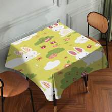 1pc Easter Tablecloth With Rabbit & Egg Design, Suitable For Spring/Summer Decoration, Easter Gift, Indoor/Outdoor, Easter Party & Home Decor, Easter Decorations, Farmhouse Decor - Multicolor - View 54