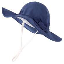 Sombrero de sol con decoración de lazo ajustable, adecuado para niños pequeños, niños, bebés y niñas - Gorro de lavabo ala grande con lazo en color liso - Ver 53