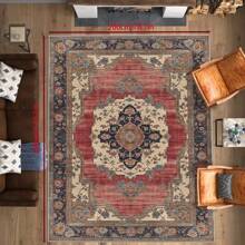 Vintage Floral Pattern Crystal Velvet Doorway Mat, 700G/SQM, 5MM Thickness, Suitable For Bedroom, Living Room, Kitchen, Study, Bathroom