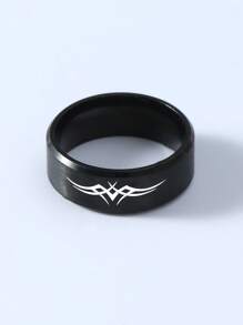 复古图腾男士不锈钢戒指 1 件 - 黑與白 - 查看 22