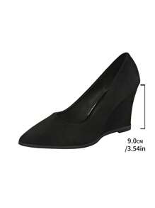 Women's Wedge Shoes, Professional Style High Heel, Pointed Toe, Suede, Fashion Comfortable Versatile Increased Height, Plus Size