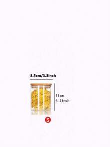 家用玻璃储物罐带竹木盖，直筒玻璃罐，用于谷物、干粮、茶叶，密封、防潮 - 彩色 - 查看 15