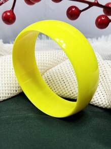 1 pulseira larga de acrílico, design exagerado multicolorido, pulseira redonda de acrílico dinâmica de cor gelatinosa, uso diário feminino de verão ou decoração de festival
