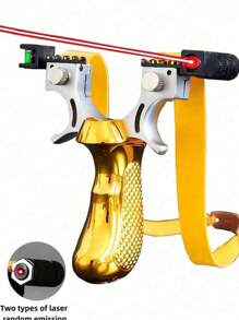 1pc Professional Slingshot, Yellow And Black, Used For Outdoor Hunting And Shooting Practice. Outdoor Shooting Fun Slingshot Decompression Artifact, Slingshot Hunting Game, Outdoor Slingshot, Party Discount, Hunting Slingshot(Rubber Band .Color Random)