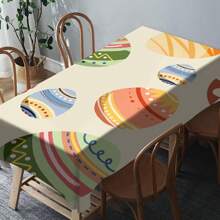 1pc Easter Tablecloth With Rabbit & Egg Design, Suitable For Spring/Summer Decoration, Easter Gift, Indoor/Outdoor, Easter Party & Home Decor, Easter Decorations, Farmhouse Decor - Multicolor - View 91