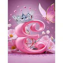 Set per decorazione fai-da-te con pittura di diamanti, lettere corona, strass, mosaico, farfalla, alfabeto, pittura di diamanti, arte da parete, artigianato decorazione per la casa