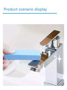 2pcs Rust Remover & Stain Remover, Magic Eraser Sponge, Abrasive Sponge Block, Blemish-Free Sponge Wipe, For Bathroom Glassware, Kitchen Pot Stains, Faucet, Cookware & Glassware Cleaning Tool, Removes Dirt, Rust & Limescale