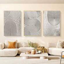 3pcs Abstract Paintings, Lines, Plants, Bohemian Posters, Home Decor, Canvas Materials, Decorative Wall Paintings, Decorative Wall Paintings Frameless Gifts Birthday Graduation