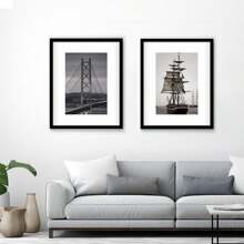 16x20 Picture Frame Set Of 3, Display Pictures 11x14 With Mat Or 16 X 20 Poster Frame Without Mat, Wall Gallery Photo Frames, Black - Black - View 2