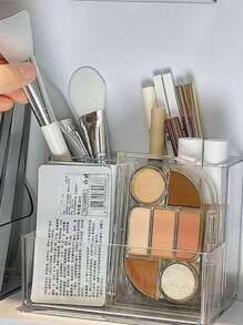 1pc Acrylic Mirror Cabinet Storage Box Narrow Transparent Makeup Organizer For Bathroom Bedroom Dresser - Clear - View 5