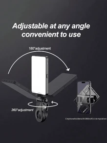 Luce per selfie ricaricabile, Luce di riempimento per telefono con molletta, Luce video portatile e rimovibile con molletta per selfie, trucco, live streaming, compatibile con iPhone, Android, iPad, smartphone, Luce LED portatile dimmerabile, per fotografia, selfie, registrazione video, videoconferenze