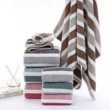 Luxury Towel Set, Striped Quick Dry Absorbent Towels, Suitable For RV Bathroom, Beach, Spa, Easy To Clean, Reusable Home Bathroom Decor Summer - Multicolor - View 8