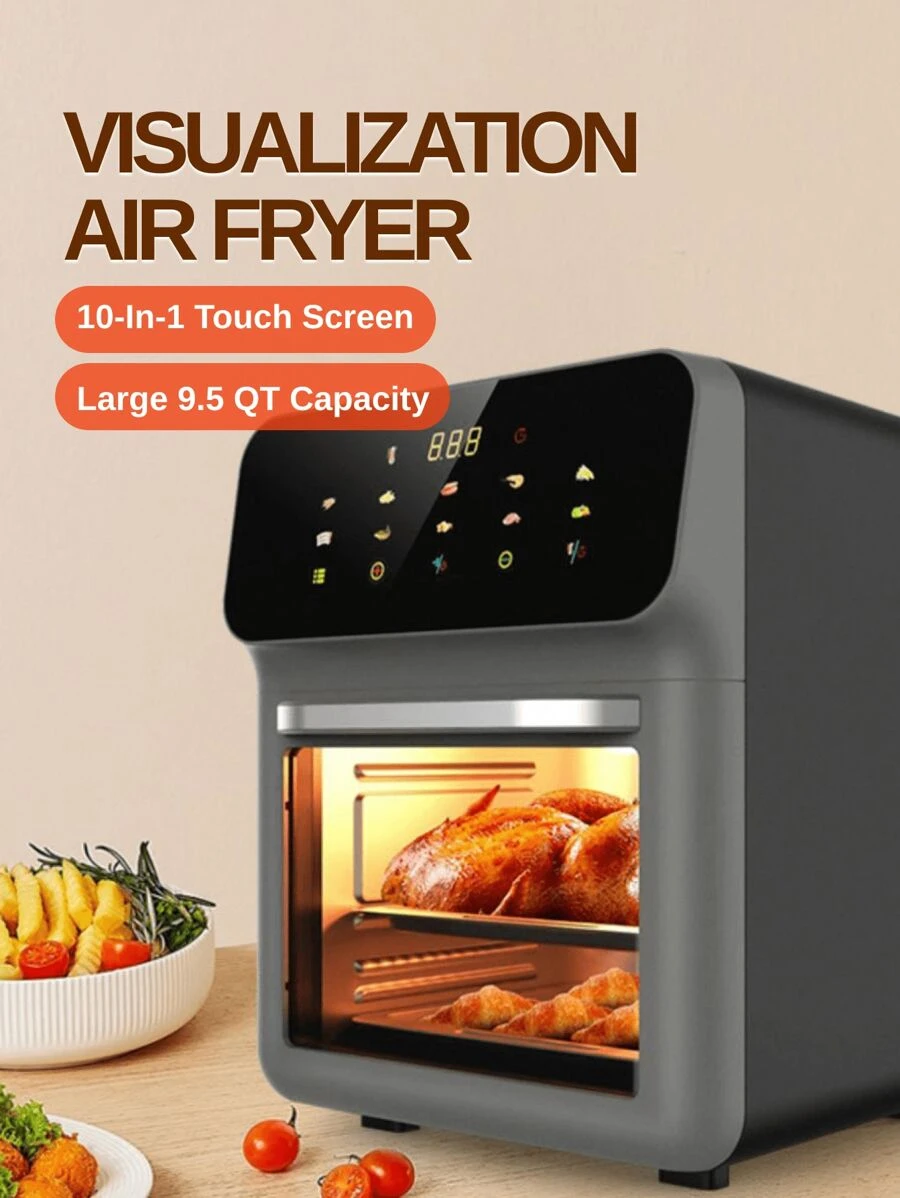 RAF 9,5 litri, produse alimentare esențiale și ajutoare familiale, friteuză inteligentă cu aer, friteuză electrică fără ulei, cuptor electric de uz casnic, prăjitor de pâine de bucătărie, ventilatoare multifuncționale cu microunde, asistent inteligent, bucurați-vă de viață, aparat de bucătărie, gătit, ecran tactil electric, funcție 10 în 1