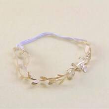 2pcs Gold & Silver Leaf Elastic Hair Bands, Children Gift & Photo Props - 彩色 - 查看 3