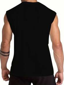 Áo thun nam tay ngắn in hình người đàn ông đeo khẩu trang, áo thun thời trang thường ngày mùa hè co giãn và thoải mái - màu đen - Xem 3