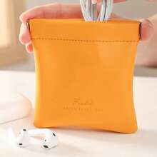 Mini Coin Purse, Portable Data Cable Storage Bag With Auto-Lock Zipper, Lightweight, Washable, Multi-Purpose Small Items Organizer For Coins, Keys, Cards, Lipsticks And Cosmetics