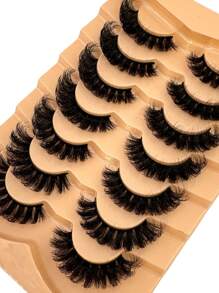 7 Pairs False Eyelashes Cat Eye Lashes Faux Mink Lashes Natural Look Fluffy Volumized Eyelashes Extension Natural Full Dramatic Messy False Eyelashes Travel Essentials Makeup Tools