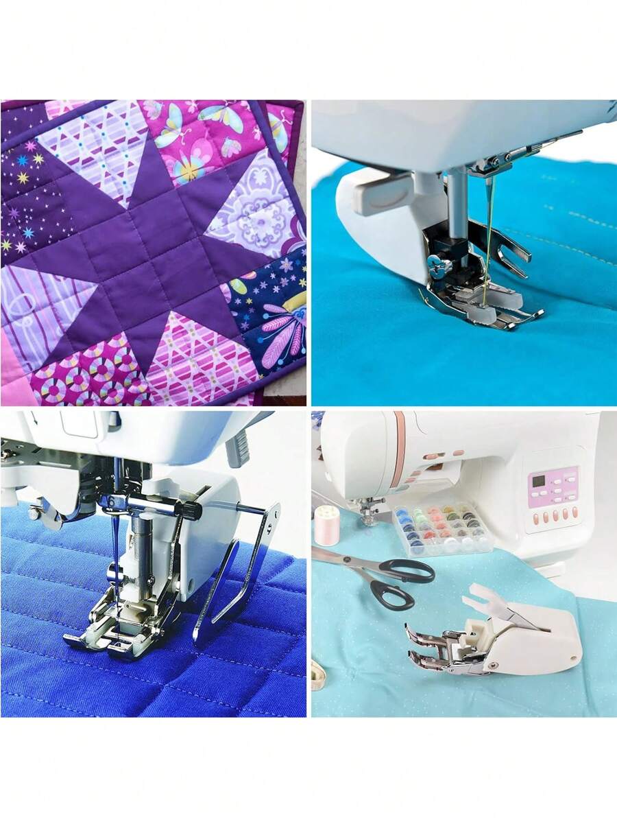 带缝纫导向器的均匀送料步进压脚 - 与 Brother 和大多数缝纫机兼容，是精密缝纫的理想选择 - 彩色 - 查看 1