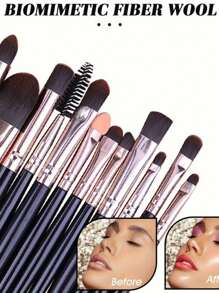 39 Stück Beauty Set, Make-up Tools für das Gesicht einschließlich 20 Make-up Pinsel, 3 Stück Toilettenartikel Set, 4 runde Puderpuffs, 4 Daumen Puderpuffs und 3 Mini Wassertropfen Eier.