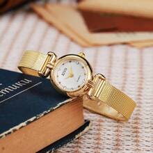 1 件/套简约高品质水钻和刻度小表盘石英表，适合生日、万圣节礼物等。