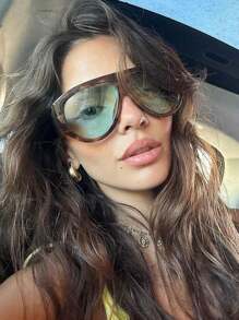 1 件超大女士时尚眼镜，复古猫眼镜框，欧美风格 - 彩色 - 查看 1