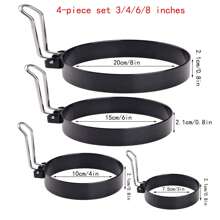 Juego de 4/5 piezas de moldes de anillo para huevos de tamaño grande, molde de cocción de huevos DIY, molde creativo, molde de anillo de huevo de acero inoxidable, utensilio de cocina, adecuado para diversas necesidades de la cocina