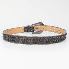 Rhinestone Belt, Western Cowboy Street Fashion Shiny Crystal Diamond Studded Luxury Leather Belt For Men And Women, Sparkling Zinc Alloy Rhinestone Belt, All Season Casual, Business, Boyfriend Husband Father Dad Men Gift, Daily Wear, Fashion, Teen, Outdoor, Vacation, Athletic, Travel, Street, Boho, Vintage Fall, Autumn, Halloween Autumn-Winter Accessories,Suitable For Teens, Youth,Men,Casual, Outdoor, Athletic, Vacation, Graduation Gifts, Birthday, Daily Wear - White - View 8