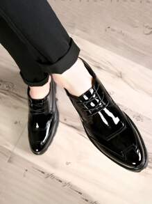 Spring Fashion Breathable Shoes, British Style Casual Leather Shoes For Young Men, Versatile Designer Sneakers, Height Increasing - Black - View 8