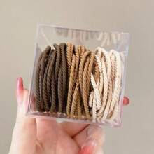 50 件男士高弹力发带，纯色罗纹运动发饰，适合锻炼、聚会、休闲装马尾辫固定器发圈发橡皮筋发圈发绳，头饰