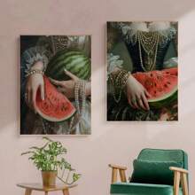 1 件维多利亚风格迪斯科镜子奢华配饰优雅女性复古海报帆布画墙艺术家居装饰无框架 - 彩色 - 查看 7