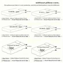 3pcs Bed Skirt Set (1 Bed Skirt + 2 Pillowcases, No Pillow Core) Printed Bed Skirt Anti-Slip Bedding, Suitable For Bedroom And Guest Room