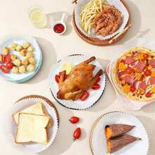 CAFELFFE 1pack/20/50/100pcs Square Air Fryer & Oven Liners, Household Baking Sheet Liner, Silicon Coated Non-Stick Oil Absorbing Paper