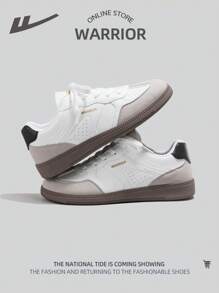 WARRIOR 1 双女式休闲软底运动鞋，百搭低帮户外运动滑板鞋 - 黑與白 - 查看 2