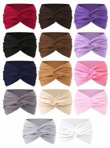 1pc Women Oversized Criss-Cross Solid Color Fashion Headband, Versatile Daily Wear Hair Accessory Turban Headband Sweatband, Hairband Fall Winter Hair Band Hair Accessories For Women Bows For Vacation Outfits Woman Elegant Scarf Women Bandanas Soft Headwrap