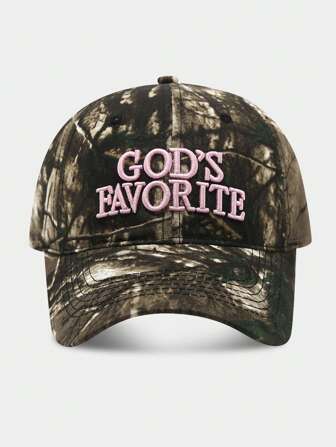 God's Favorite Embroidered Camo Splatter Print American Baddie Baseball Cap, Streetwear Snapback (Printed Pattern And Hang Tag Random)
